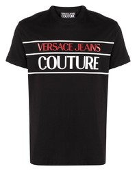 T-shirt à col rond imprimé noir VERSACE JEANS COUTURE