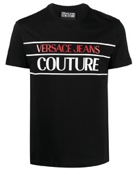 T-shirt à col rond imprimé noir VERSACE JEANS COUTURE