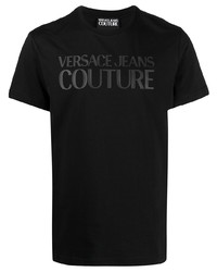 T-shirt à col rond imprimé noir VERSACE JEANS COUTURE