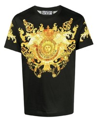 T-shirt à col rond imprimé noir VERSACE JEANS COUTURE