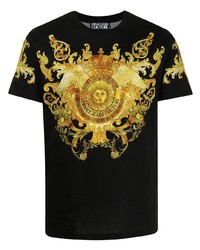 T-shirt à col rond imprimé noir VERSACE JEANS COUTURE