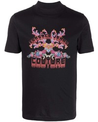 T-shirt à col rond imprimé noir VERSACE JEANS COUTURE