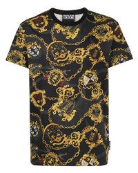 T-shirt à col rond imprimé noir VERSACE JEANS COUTURE