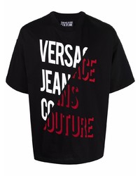 T-shirt à col rond imprimé noir VERSACE JEANS COUTURE