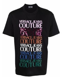 T-shirt à col rond imprimé noir VERSACE JEANS COUTURE