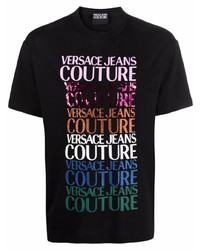 T-shirt à col rond imprimé noir VERSACE JEANS COUTURE