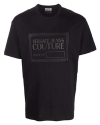 T-shirt à col rond imprimé noir VERSACE JEANS COUTURE