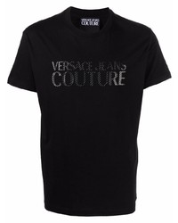 T-shirt à col rond imprimé noir VERSACE JEANS COUTURE