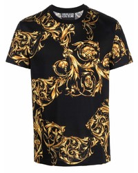 T-shirt à col rond imprimé noir VERSACE JEANS COUTURE