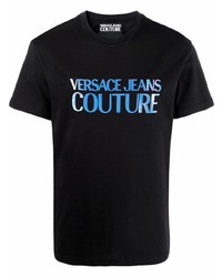 T-shirt à col rond imprimé noir VERSACE JEANS COUTURE