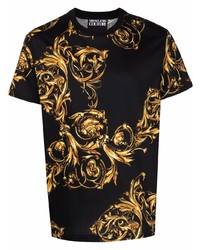 T-shirt à col rond imprimé noir VERSACE JEANS COUTURE