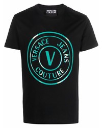 T-shirt à col rond imprimé noir VERSACE JEANS COUTURE