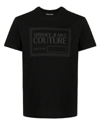 T-shirt à col rond imprimé noir VERSACE JEANS COUTURE