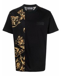 T-shirt à col rond imprimé noir VERSACE JEANS COUTURE