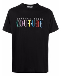 T-shirt à col rond imprimé noir VERSACE JEANS COUTURE