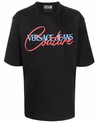 T-shirt à col rond imprimé noir VERSACE JEANS COUTURE