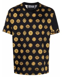 T-shirt à col rond imprimé noir VERSACE JEANS COUTURE