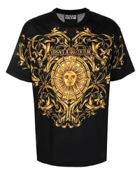 T-shirt à col rond imprimé noir VERSACE JEANS COUTURE