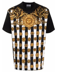 T-shirt à col rond imprimé noir VERSACE JEANS COUTURE