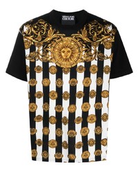 T-shirt à col rond imprimé noir VERSACE JEANS COUTURE