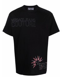 T-shirt à col rond imprimé noir VERSACE JEANS COUTURE