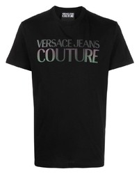 T-shirt à col rond imprimé noir VERSACE JEANS COUTURE