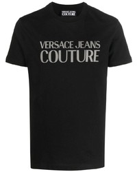 T-shirt à col rond imprimé noir VERSACE JEANS COUTURE