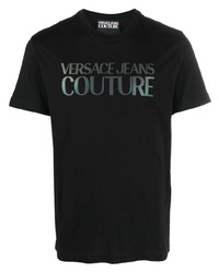 T-shirt à col rond imprimé noir VERSACE JEANS COUTURE