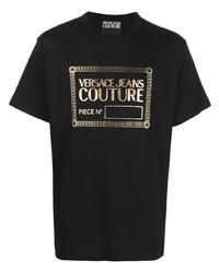 T-shirt à col rond imprimé noir VERSACE JEANS COUTURE