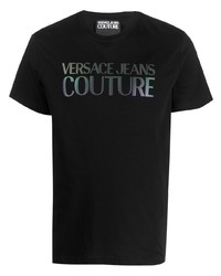 T-shirt à col rond imprimé noir VERSACE JEANS COUTURE