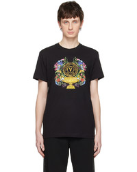 T-shirt à col rond imprimé noir VERSACE JEANS COUTURE