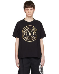 T-shirt à col rond imprimé noir VERSACE JEANS COUTURE