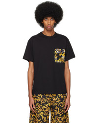 T-shirt à col rond imprimé noir VERSACE JEANS COUTURE