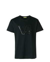 T-shirt à col rond imprimé noir Versace Jeans