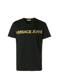 T-shirt à col rond imprimé noir Versace Jeans