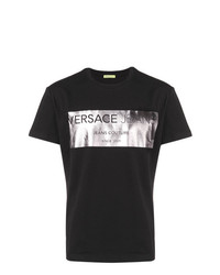 T-shirt à col rond imprimé noir Versace Jeans