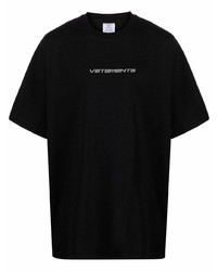 T-shirt à col rond imprimé noir Vetements