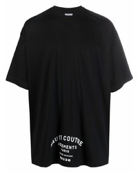 T-shirt à col rond imprimé noir Vetements