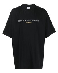 T-shirt à col rond imprimé noir Vetements
