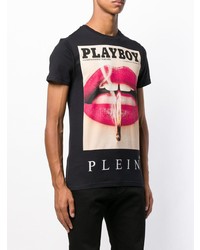 T-shirt à col rond imprimé noir Philipp Plein