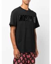 T-shirt à col rond imprimé noir Moschino