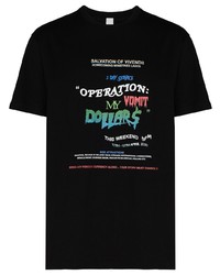 T-shirt à col rond imprimé noir VIVENDII