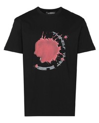 T-shirt à col rond imprimé noir VIVENDII