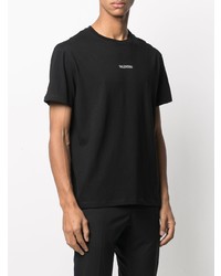 T-shirt à col rond imprimé noir Valentino