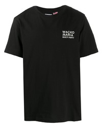 T-shirt à col rond imprimé noir Wacko Maria