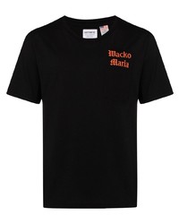 T-shirt à col rond imprimé noir Wacko Maria
