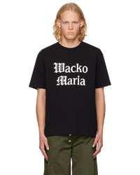 T-shirt à col rond imprimé noir Wacko Maria