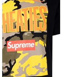 T-shirt à col rond imprimé noir Supreme