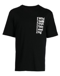 T-shirt à col rond imprimé noir White Mountaineering