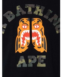 T-shirt à col rond imprimé noir A Bathing Ape